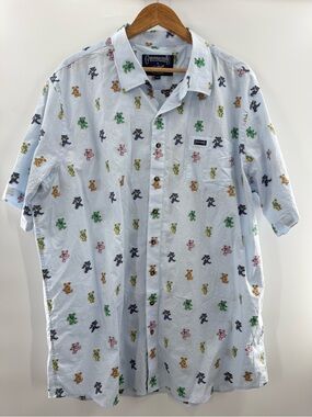 Grateful Dead X Section 119 Dancing Bear Short Sleeve Shirt Blue Cotton XXXL